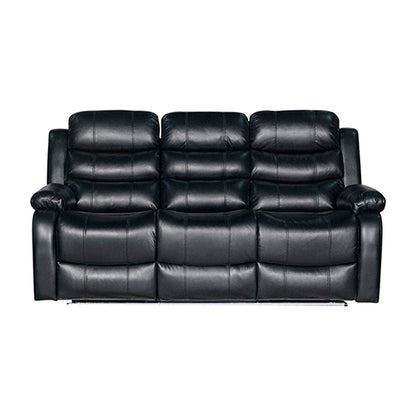 3-2 Seater Seater Finest Black Leatherette Recliner Feature Console LED Light Ultra Cushioned