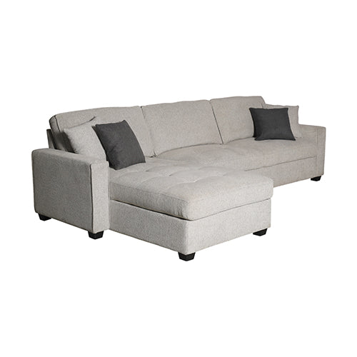 Milano Corner Sofa Chaise Polyester Fabric Multilayer Two Pillows Attached Individual Pocket Spring