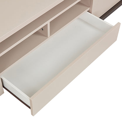 TV Cabinet with Storage Drawer Open Shelve Cabinet MDF in Champagne Colour