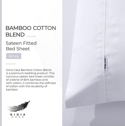 Gioia Casa Bamboo Cotton Blend All Season Bedding Set - White - Single Size