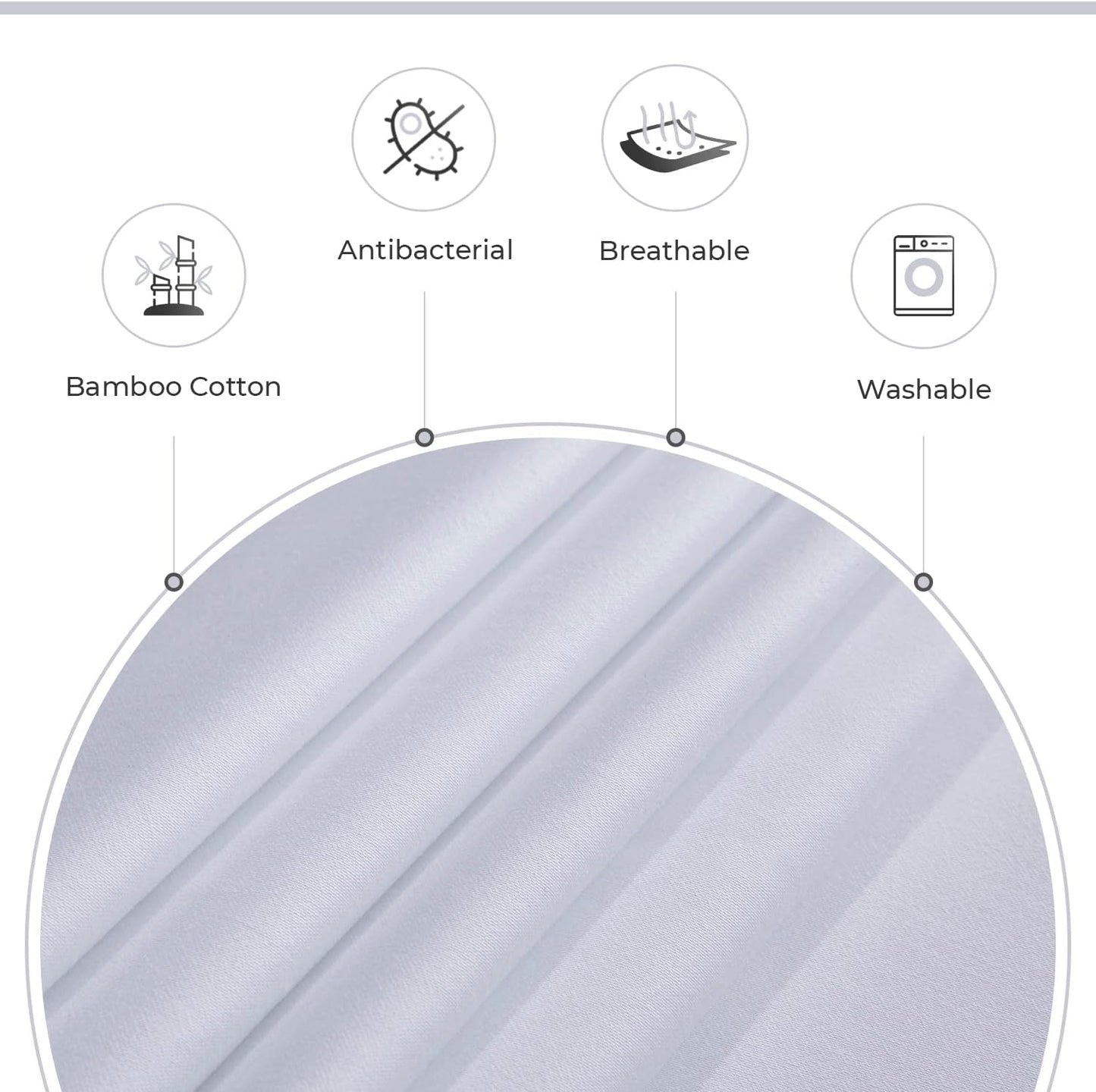 Gioia Casa Bamboo Cotton Blend All Season Bedding Set - White - Single Size