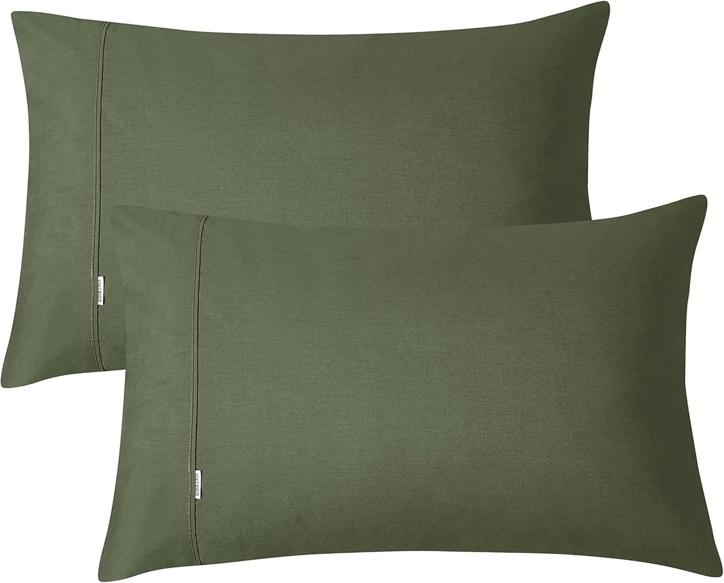 Gioia Casa Vintage Washed 100% Cotton Sheet Set with 1 Pillowcases - Khaki Green - Single