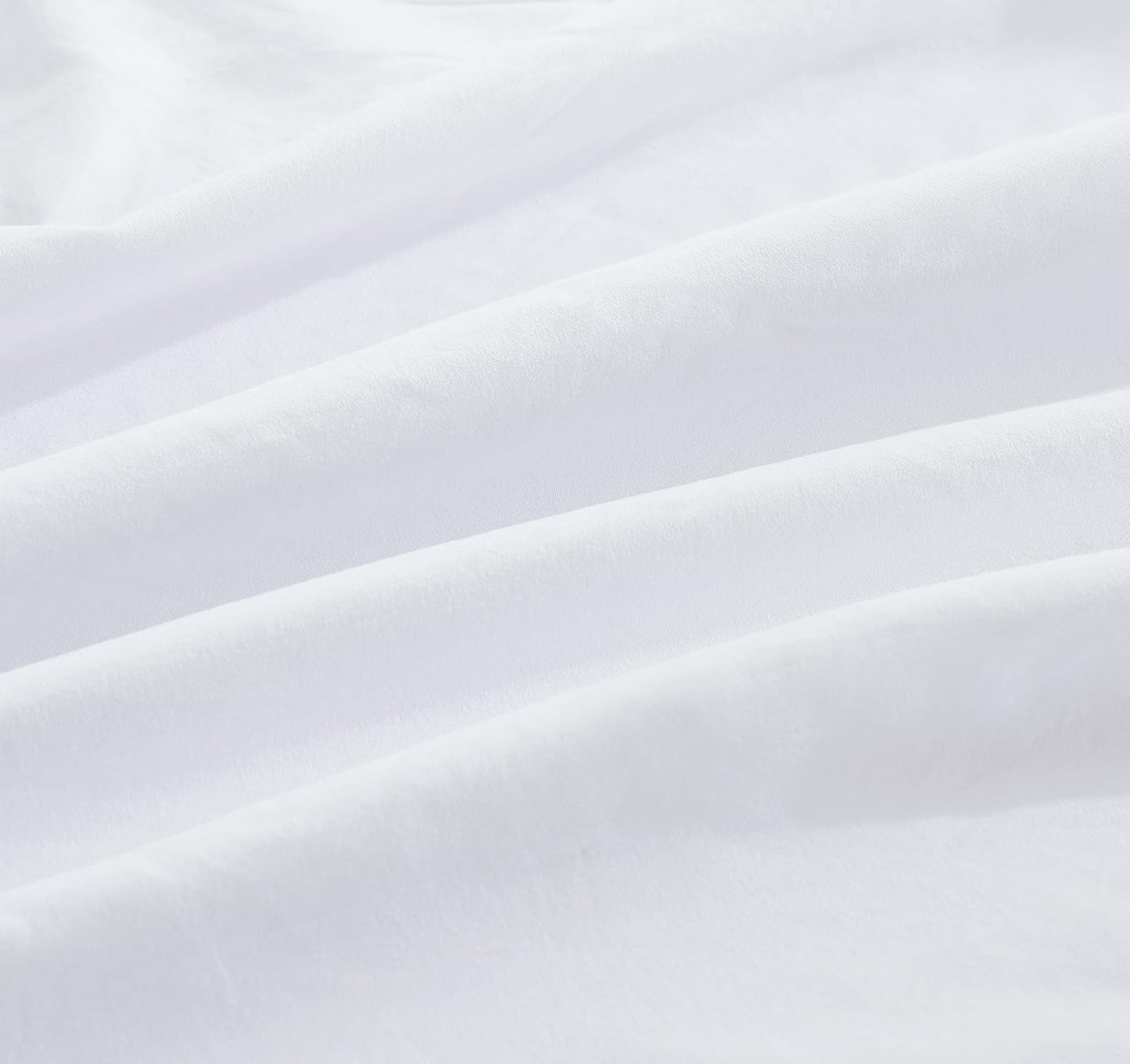 CleverPolly Vintage Washed Microfibre Sheet Set with 1 Pillowcase - White - Single