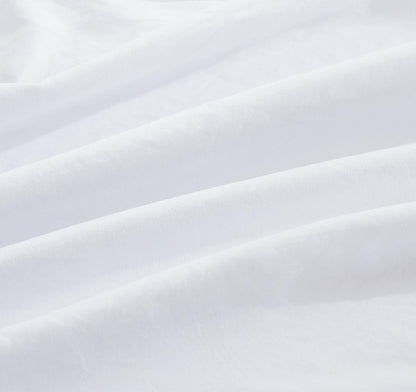 CleverPolly Vintage Washed Microfibre Sheet Set with 1 Pillowcase - White - Single