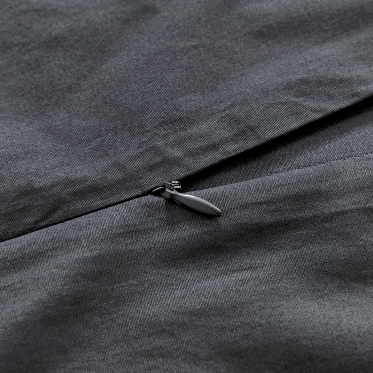 Gioia Casa 100% Cotton Vintage Washed Bed Quilt Cover Set (3Pcs) - Charcoal - Double Size