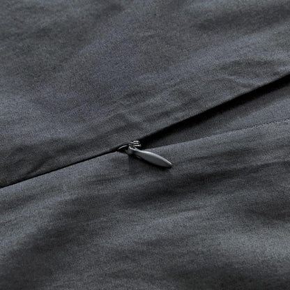 Gioia Casa 100% Cotton Vintage Washed Bed Quilt Cover Set (3Pcs) - Charcoal - Double Size