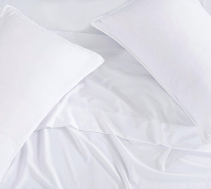 CleverPolly Vintage Washed Microfibre Sheet Set with 2 Pillowcases - White - Double