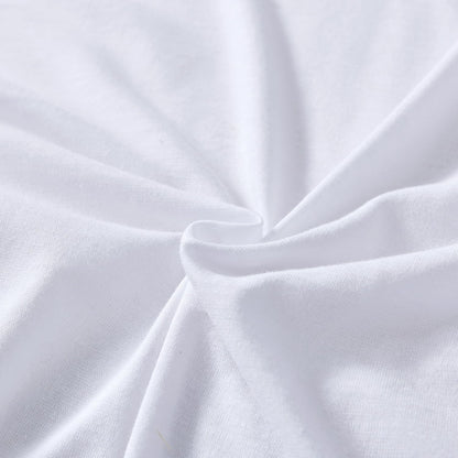 100% Jersey Cotton Soft Stretchy Breathable Fitted Sheet - White - Queen Size