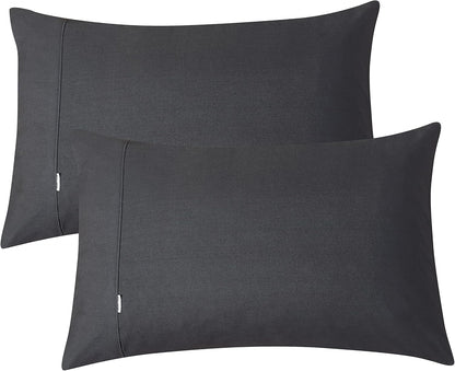 Gioia Casa Vintage Washed 100% Cotton Sheet Set with 2 Pillowcases - Charcoal - Queen Size