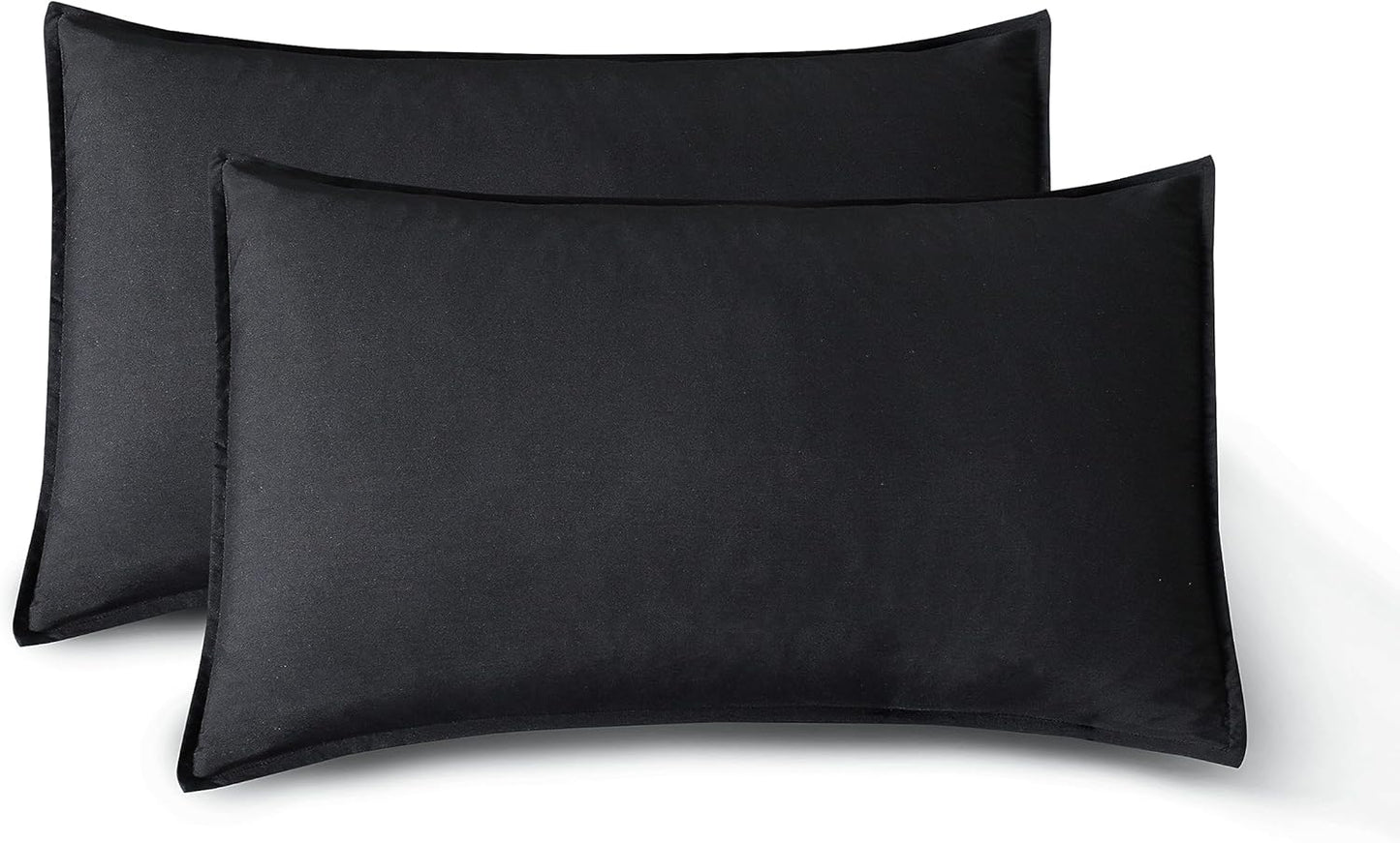 CleverPolly Vintage Washed Microfibre Sheet Set with 2 Pillowcases - Black - King