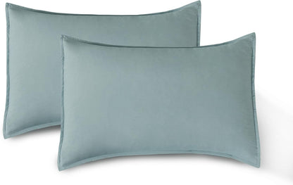 CleverPolly Vintage Washed Microfibre Sheet Set with 2 Pillowcases - Seafoam - King