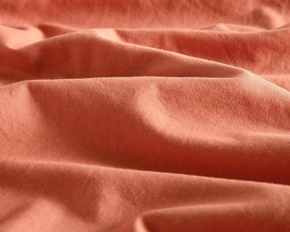 CleverPolly Vintage Washed Microfibre Quilt Cover Set (3Pcs) - Terracotta - Super King Size