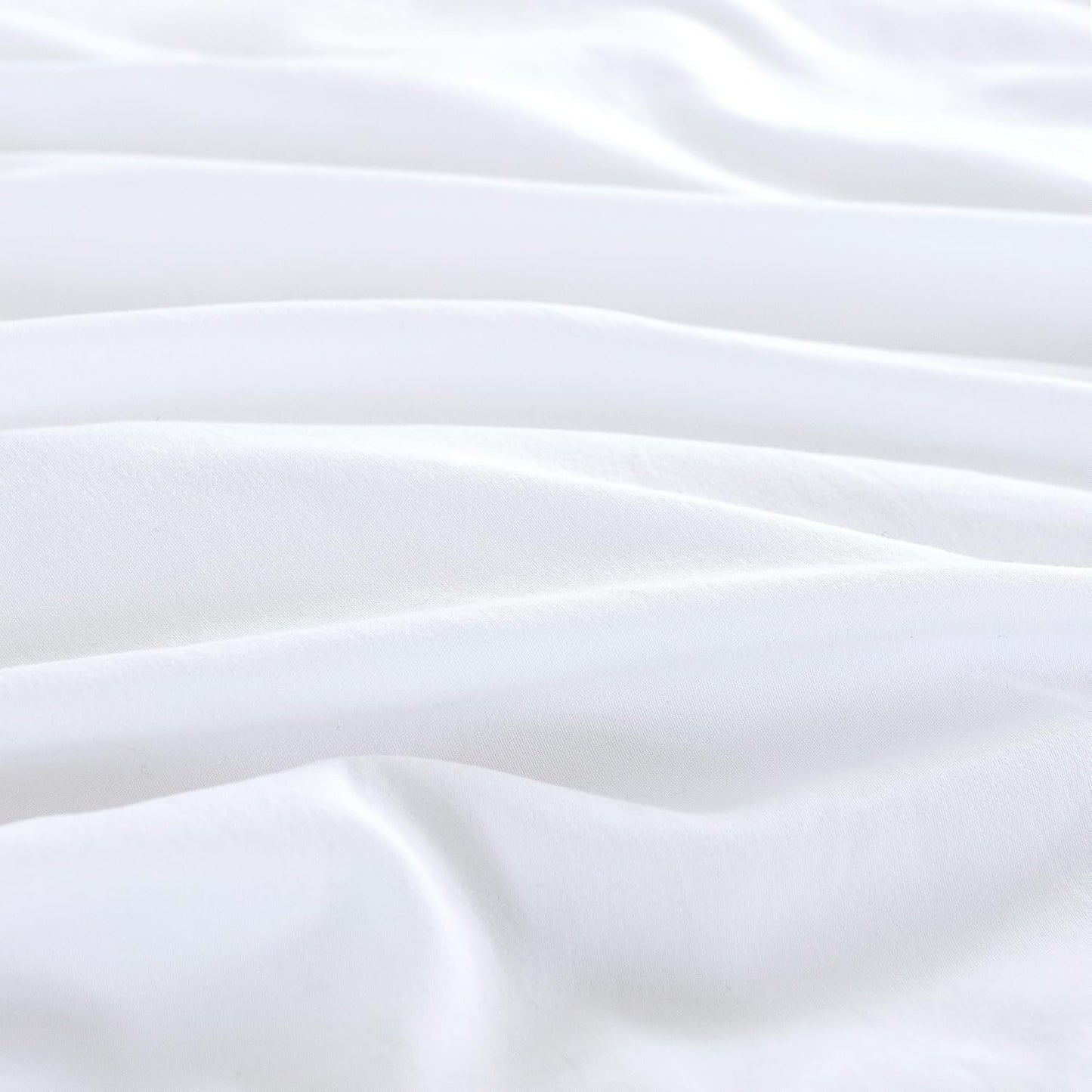 CleverPolly Vintage Washed Microfibre Quilt Cover Set (3Pcs) - White - Super King Size