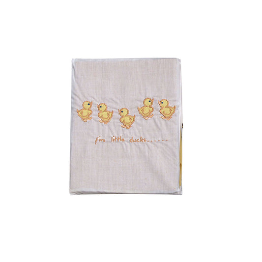 Five Little Ducks Embroidered Polyester Cotton Bassinet Size Sheet Set