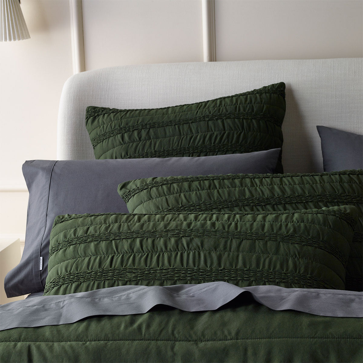 Bianca Vienna Green Textured Bedspread Set Double