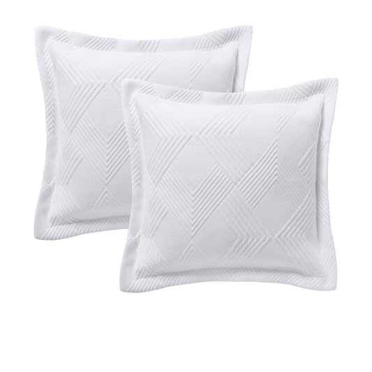 Bianca Pair of Cassiano White European Pillowcases 65 x 65cm