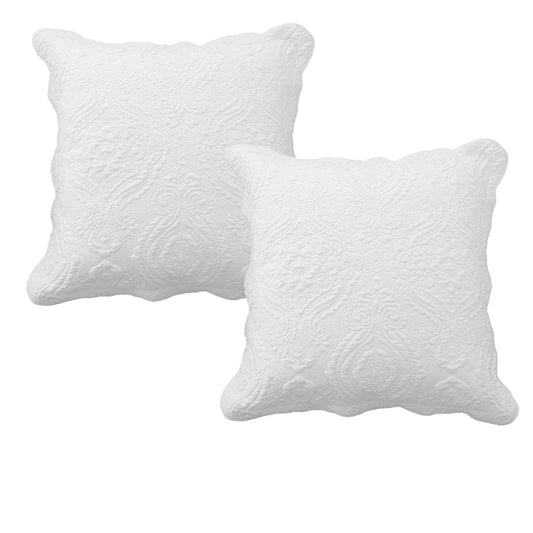 Bianca Elegance Pair of Cordelia White European Pillowcases