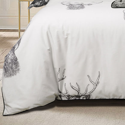 Bianca Alpine Stag Taupe Polyester Cotton Quilt Cover Set Queen