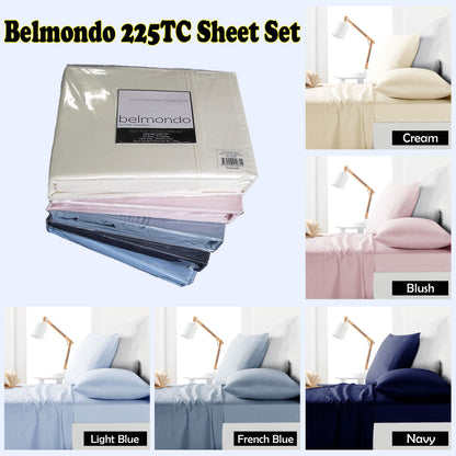 Belmondo 225TC Sheet Set Navy - Double