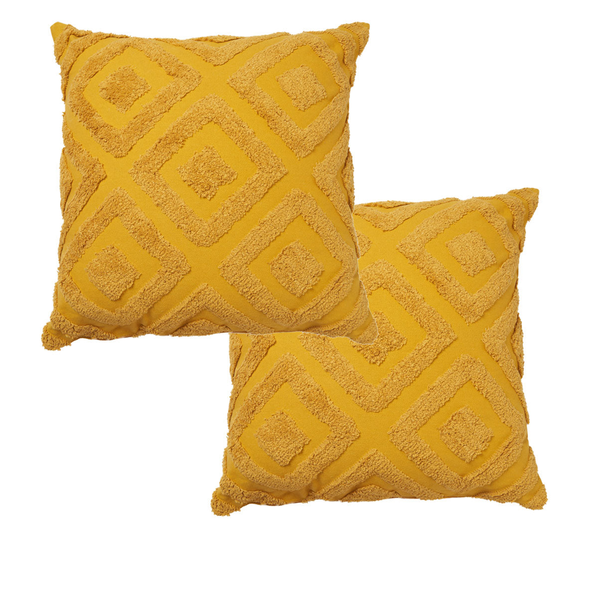 Accessorize Pair of Kamal Cotton Chenille European Pillowcases - Mustard