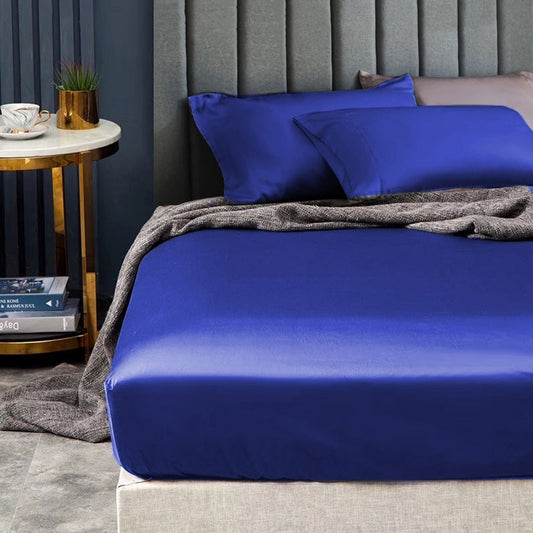 Ramesses 1500TC Elite Egyptian Cotton Sateen Fitted Sheet Combo Set Royal Blue King Single