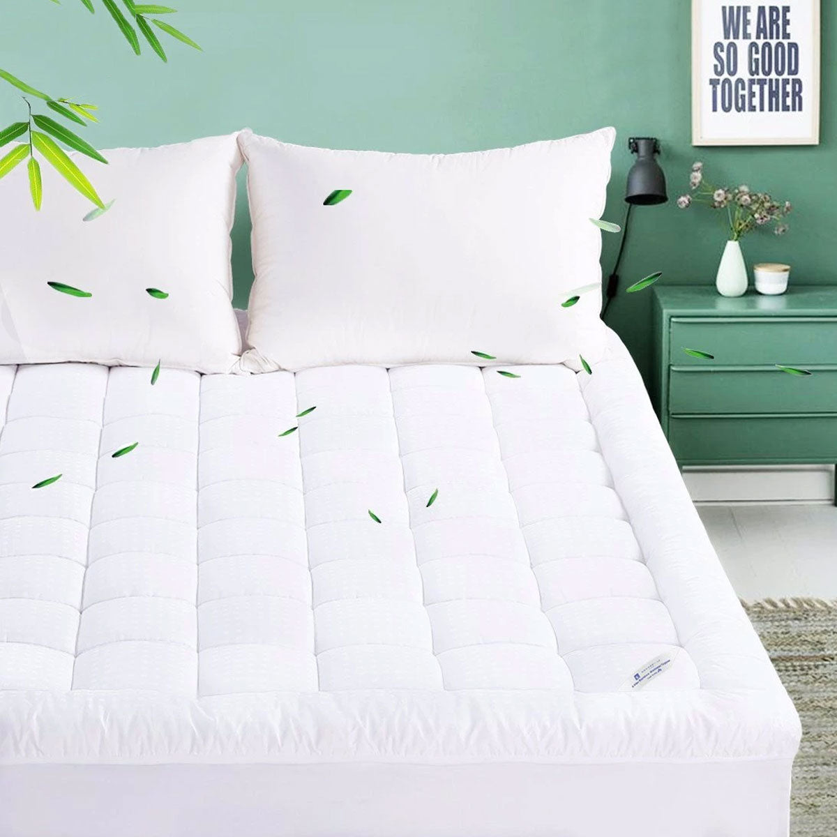 Shangri La 1000GSM Five Star Cooling Bamboo Mattress Topper Single