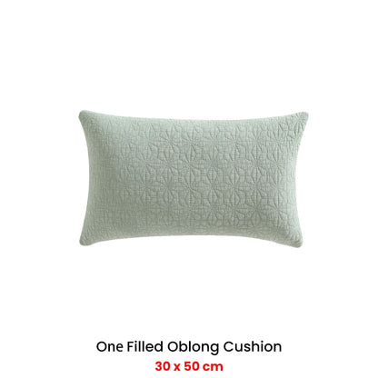 Platinum Collection Kayo Sage 100% Cotton Oblong Filled Cushion 30 x 50cm