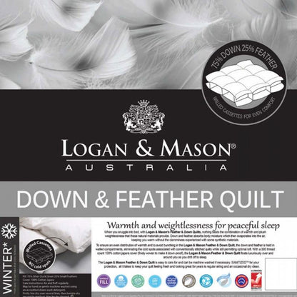 Logan and Mason 75% Duck Down 25% Feather Premium Quality Quilt Queen