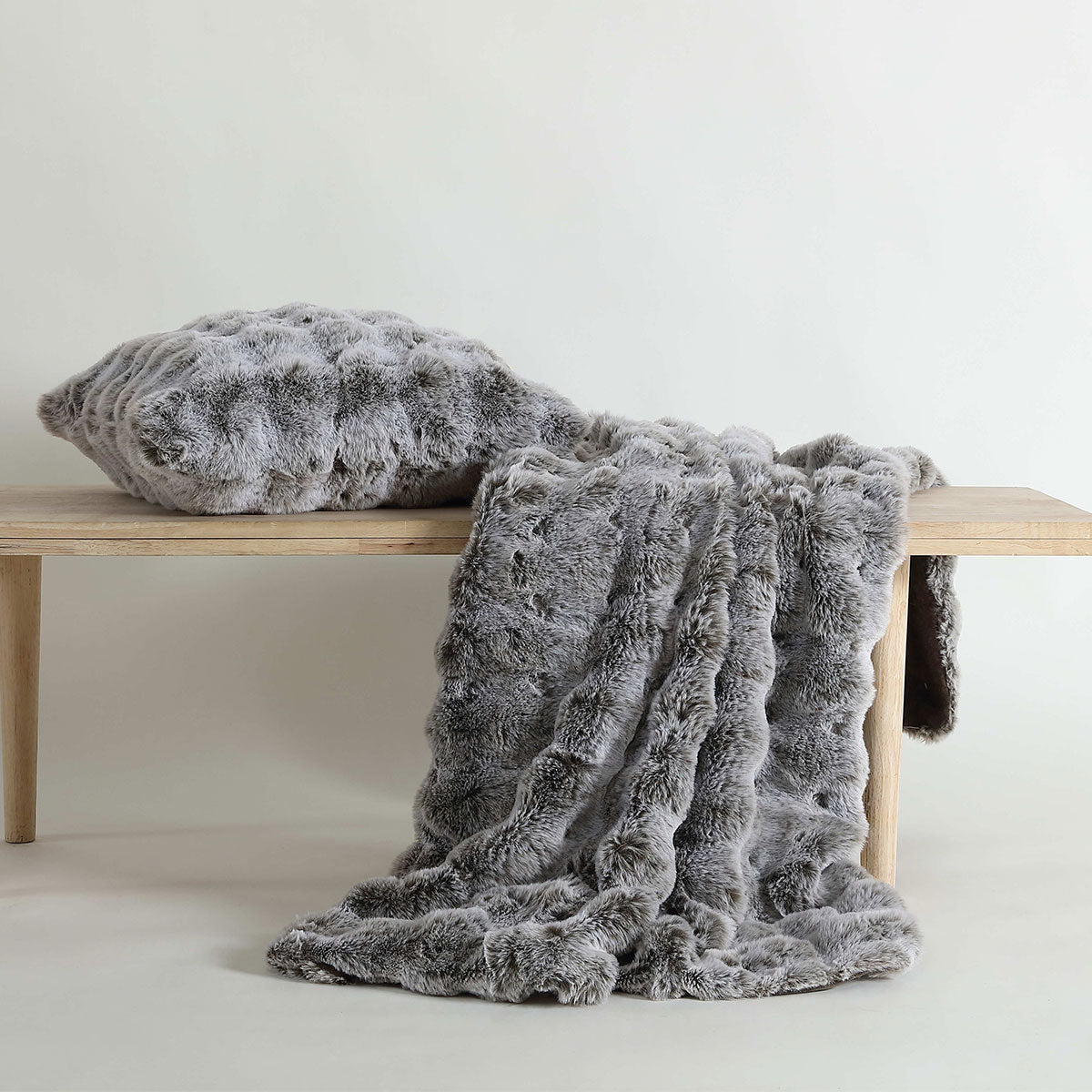 Platinum Collection Rabbit Fur Super Soft Throw Rug 127 x 152cm