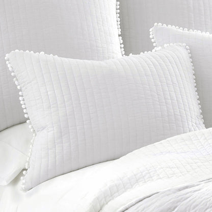 Jenny Mclean Clavo Pompom White 3 Piece 100% Cotton Coverlet Set Super King