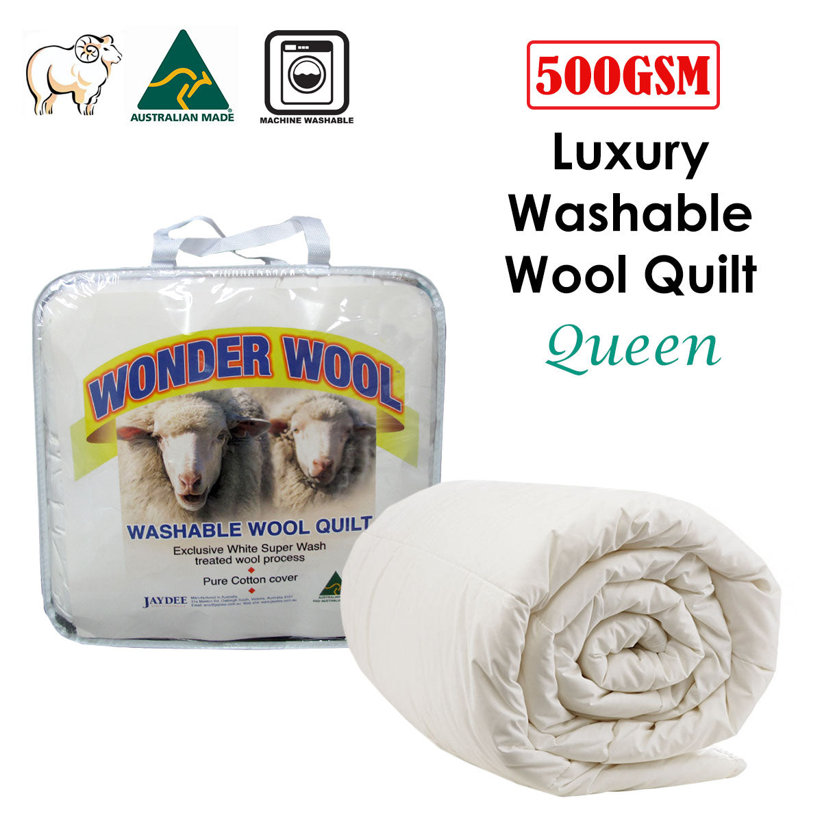 500GSM Washable Wool Quilt Queen