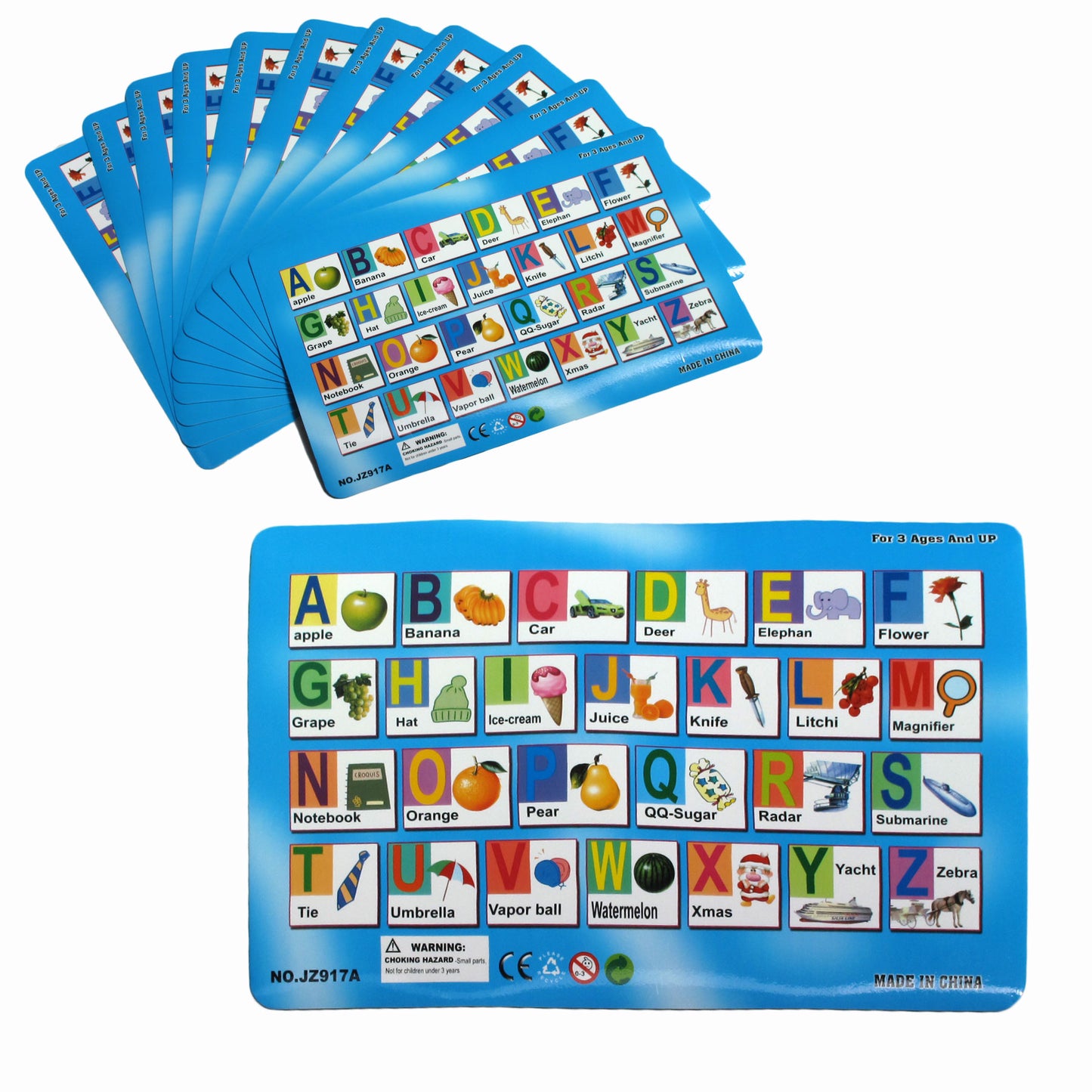 Set of 12 PVC Easy Care Placemats - Alphabet