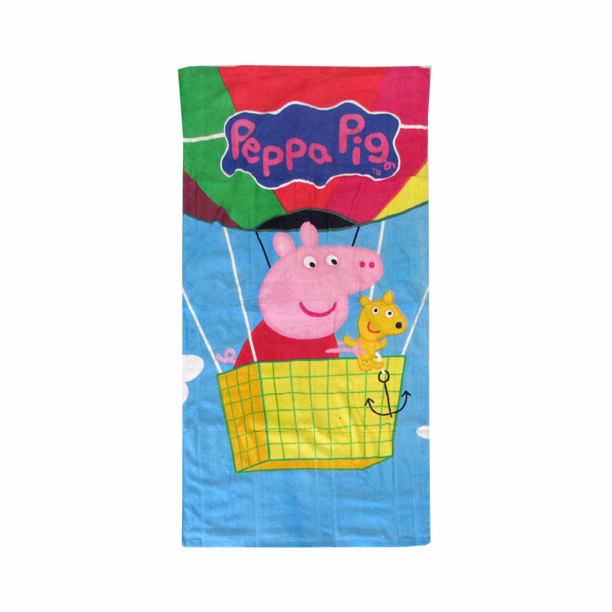 Bloomington Peppa Pig Hot Air Balloon Kids Cartoon Printed Cotton Beach Towel 70 x 135 cm