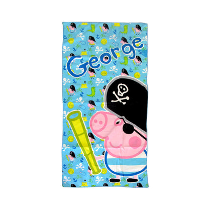 Bloomington Peppa Pig George the Pirate Kids Cartoon Printed Microfiber Beach Towel 70 x 137 cm