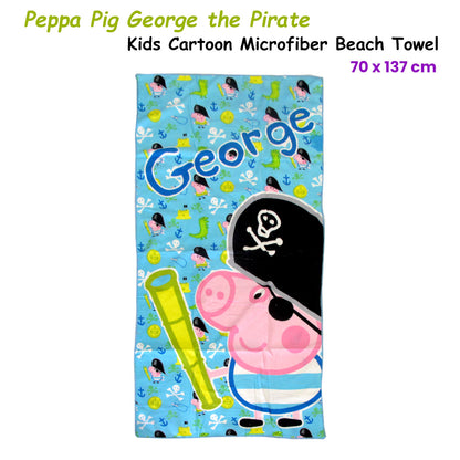 Bloomington Peppa Pig George the Pirate Kids Cartoon Printed Microfiber Beach Towel 70 x 137 cm