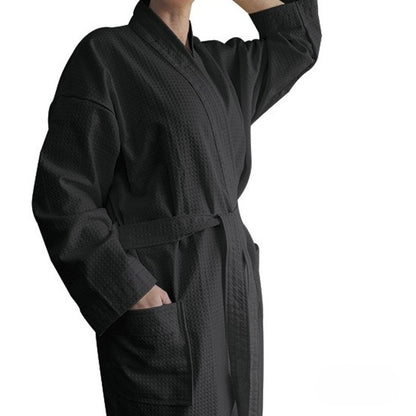 Jason 240GSM Waffle Polyester Cotton Kimono Ebony