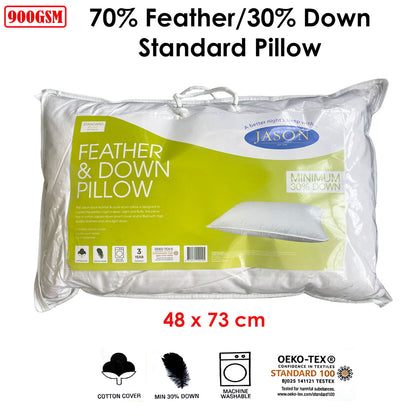 Jason 70% Feather 30% Down Standard Pillow 48 x 73 cm