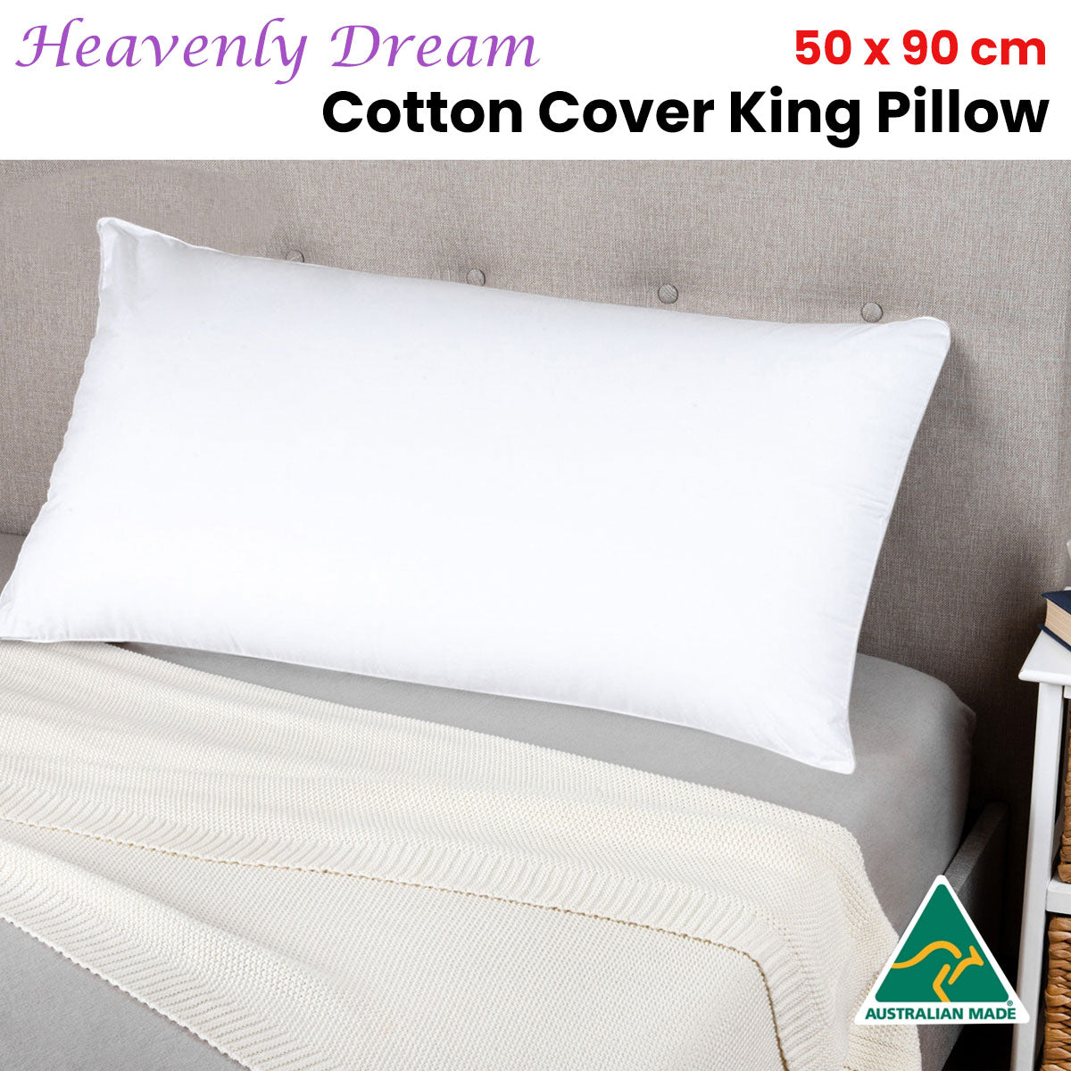 Heavenly Dream Cotton Cover King Pillow 90 x 50cm by Jason