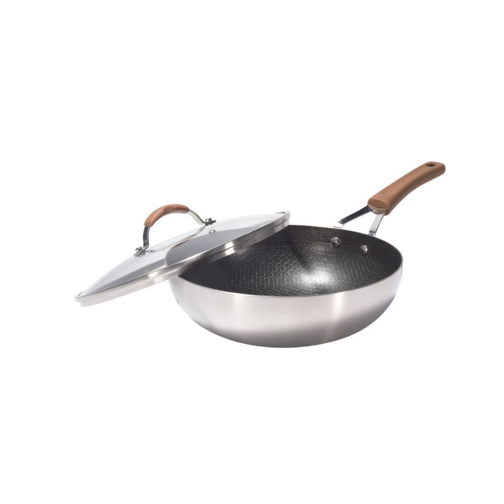 Kylin 3 Layer Stainless Steel Non Stick Noka Wok 30cm