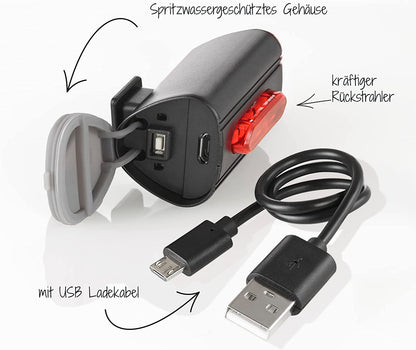 FischerBicycle Rear Light with 360 Floor Light for More Visibility and Protection, Rechargeable Battery