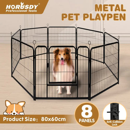 Pet Dog Playpen Puppy Exercise Cage Enclosure Fence Metal Outdoor 8 Panel