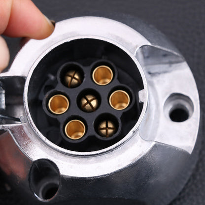 7 Pin Male + Female Round Trailer Plug LARGE Adapter Connector Caravan Boat Part