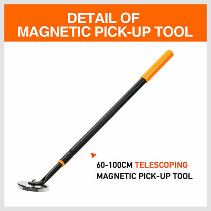 Large Magnetic Pick Up Tool Extra Long Telescopic Hold 30kg Extensible 60-100cm