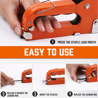 HORUSDY 3in1 Staple Gun Heavy Duty Stapler Fastener Tool Tacker free Staples