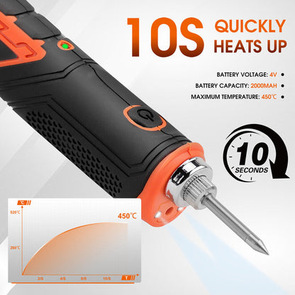 HORUSDY 8W 4V Max Cordless Soldering Iron Rechargeable with Lithium-Ion Battery