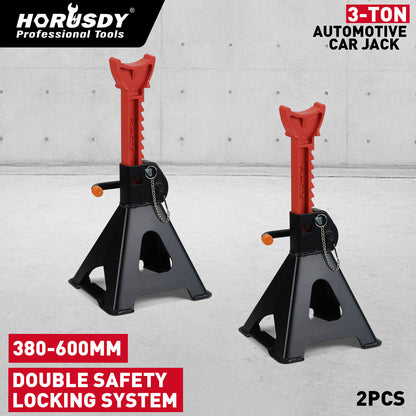 HORUSDY 2Pcs 3 Ton Jack Stands Double Lock Adjustable Truck Ratchet Lift Hoist