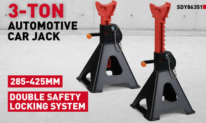 HORUSDY 2Pcs 3 Ton Jack Stands Double Lock Adjustable Truck Ratchet Lift Hoist