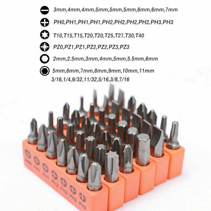 58Pc Ratchet Screwdriver Bits Set Nut Driver Setter Hex Torx Key Phillips Slot