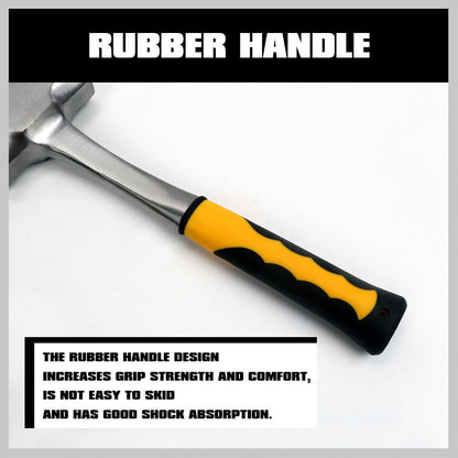 2LB+3LB Steel Hammer Double Octagonal Heavy Duty Solid Forged Rubber Grip Handle