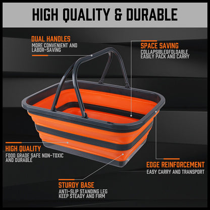 Adjustable Collapsible Sink 16L Large Portable Basket Wash Basin Outdoor Camping